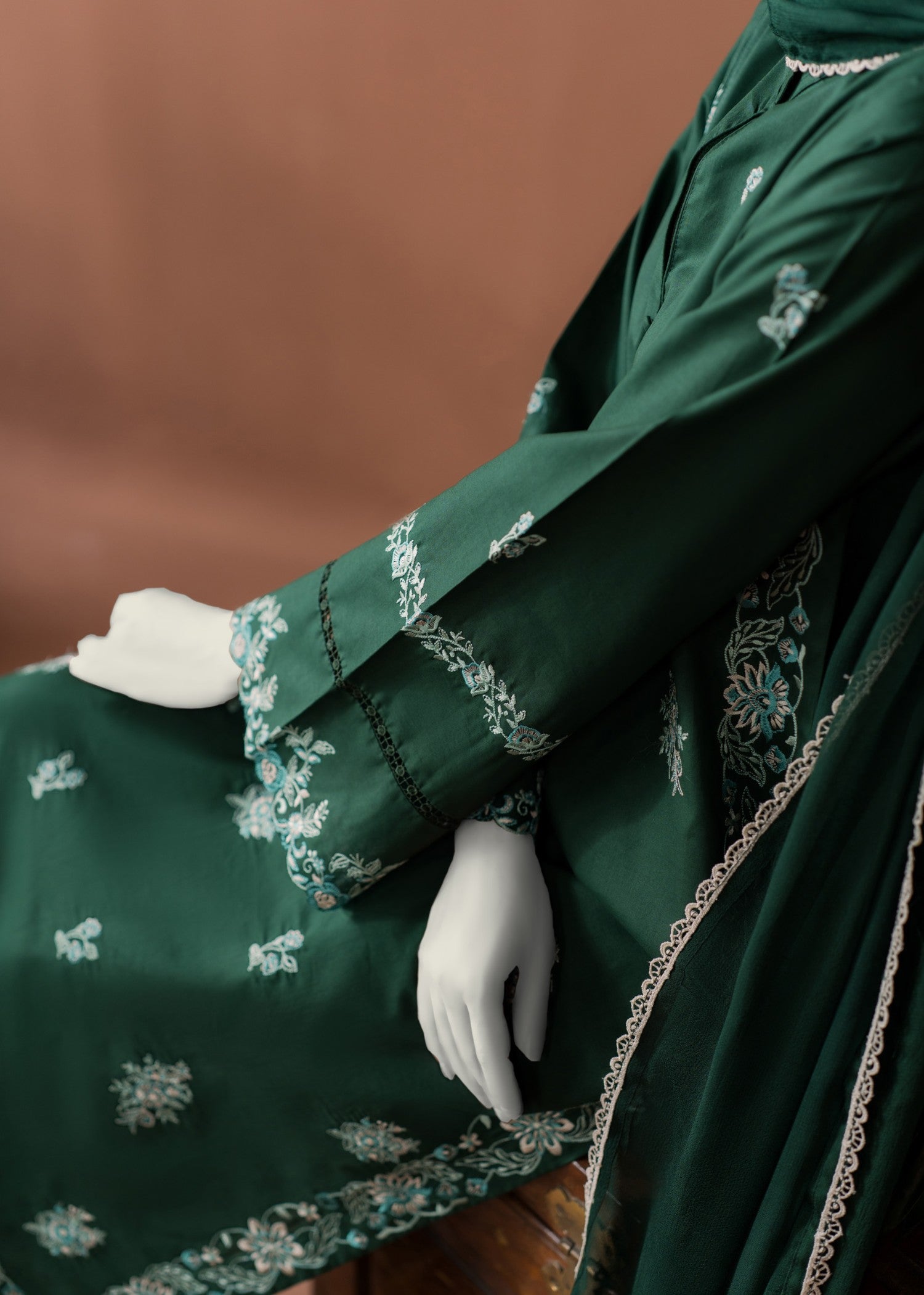 Zaira and Mahnoor sage suit Women 3pcs