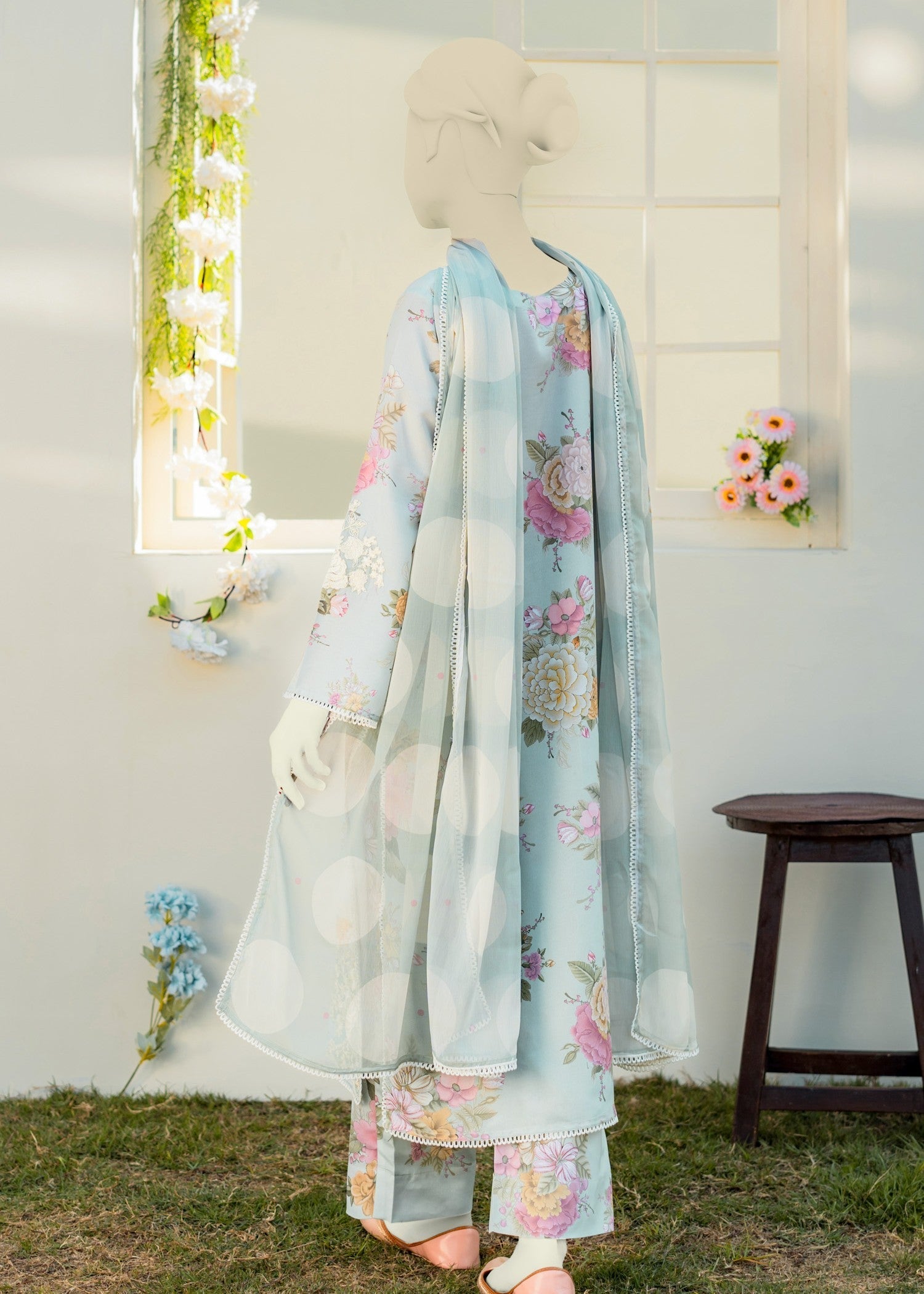 Zaira and Mahnoor Sky suit Women 3pcs