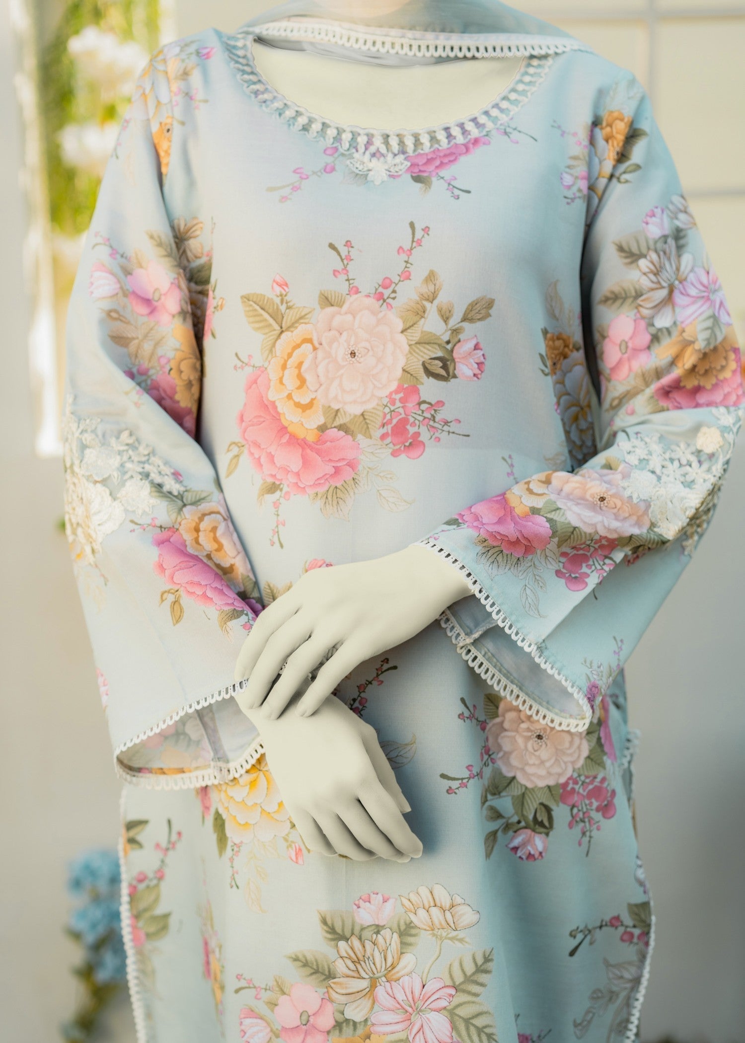 Zaira and Mahnoor Sky suit Women 3pcs