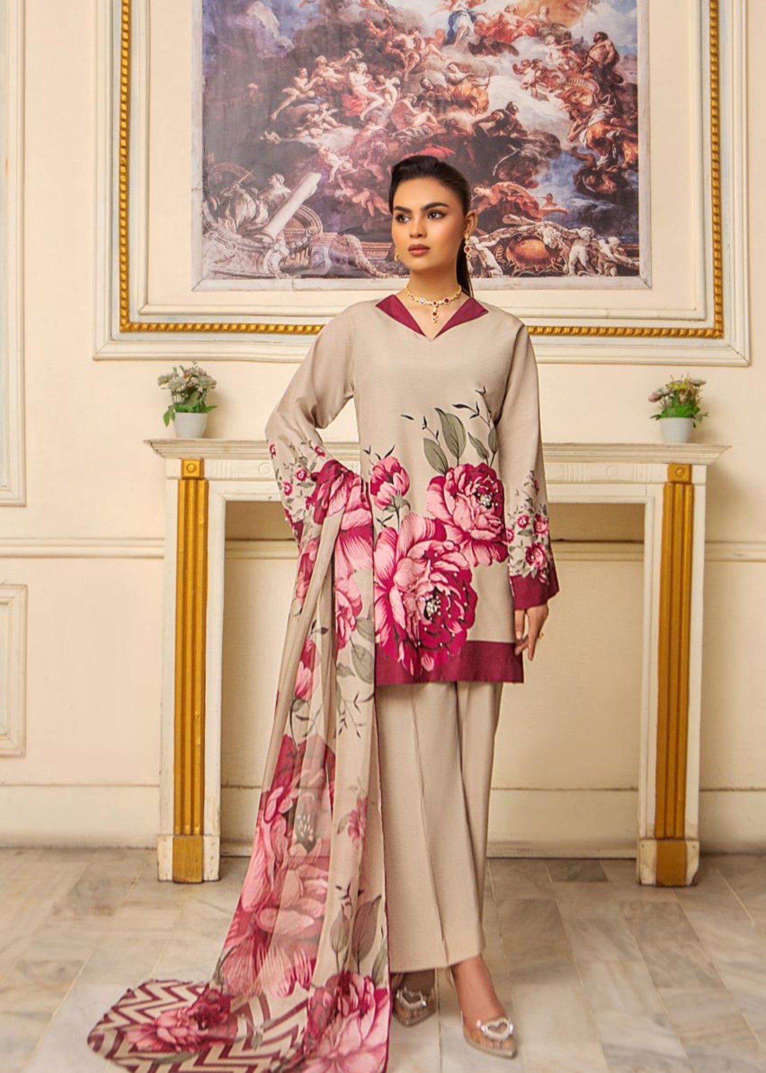 Alnuqat Naura Top Made in polly Lawn Fabric Women 3pcs