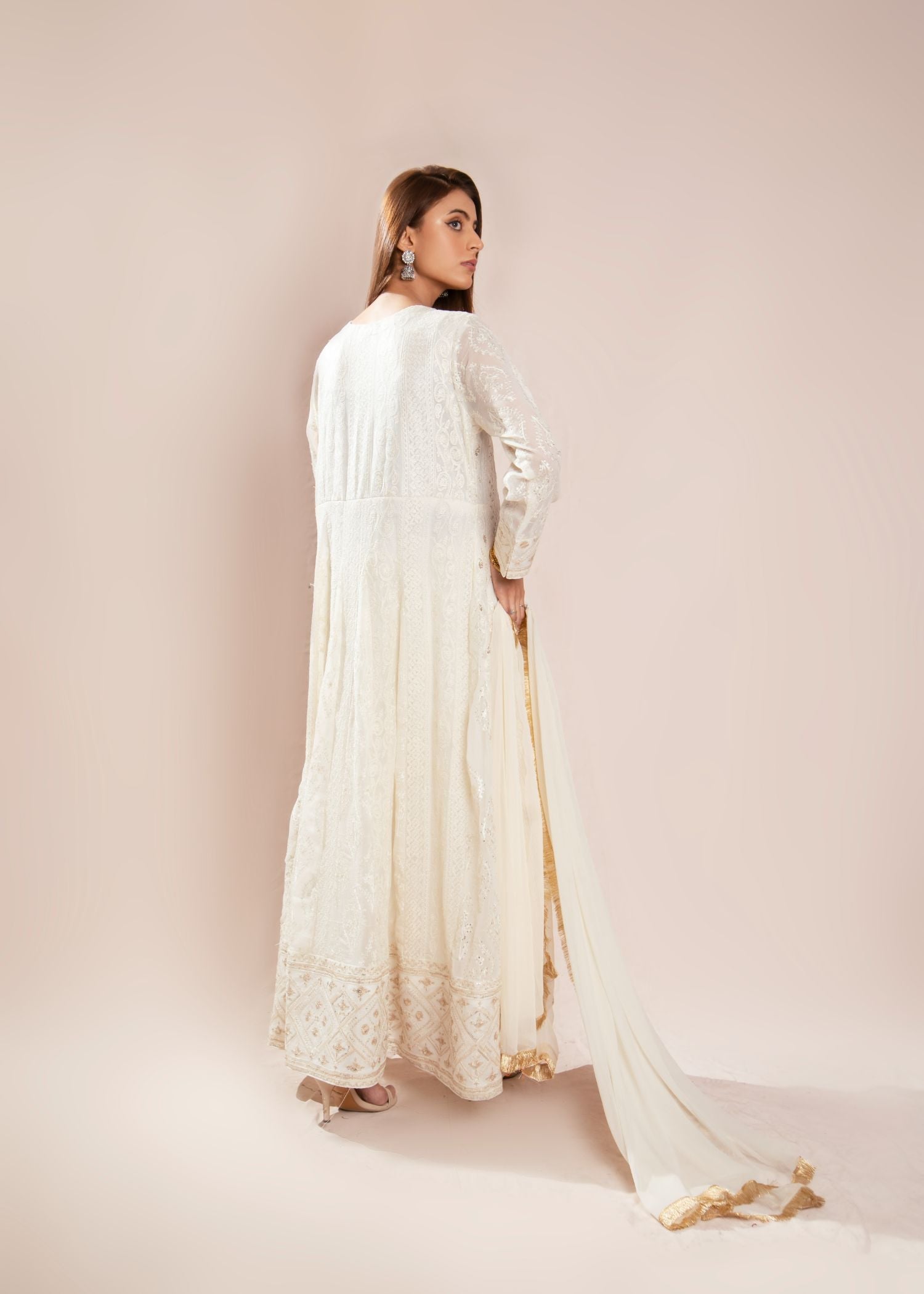 Manahils KURTI 099 MELANIE OFF WHITE Women 3pcs