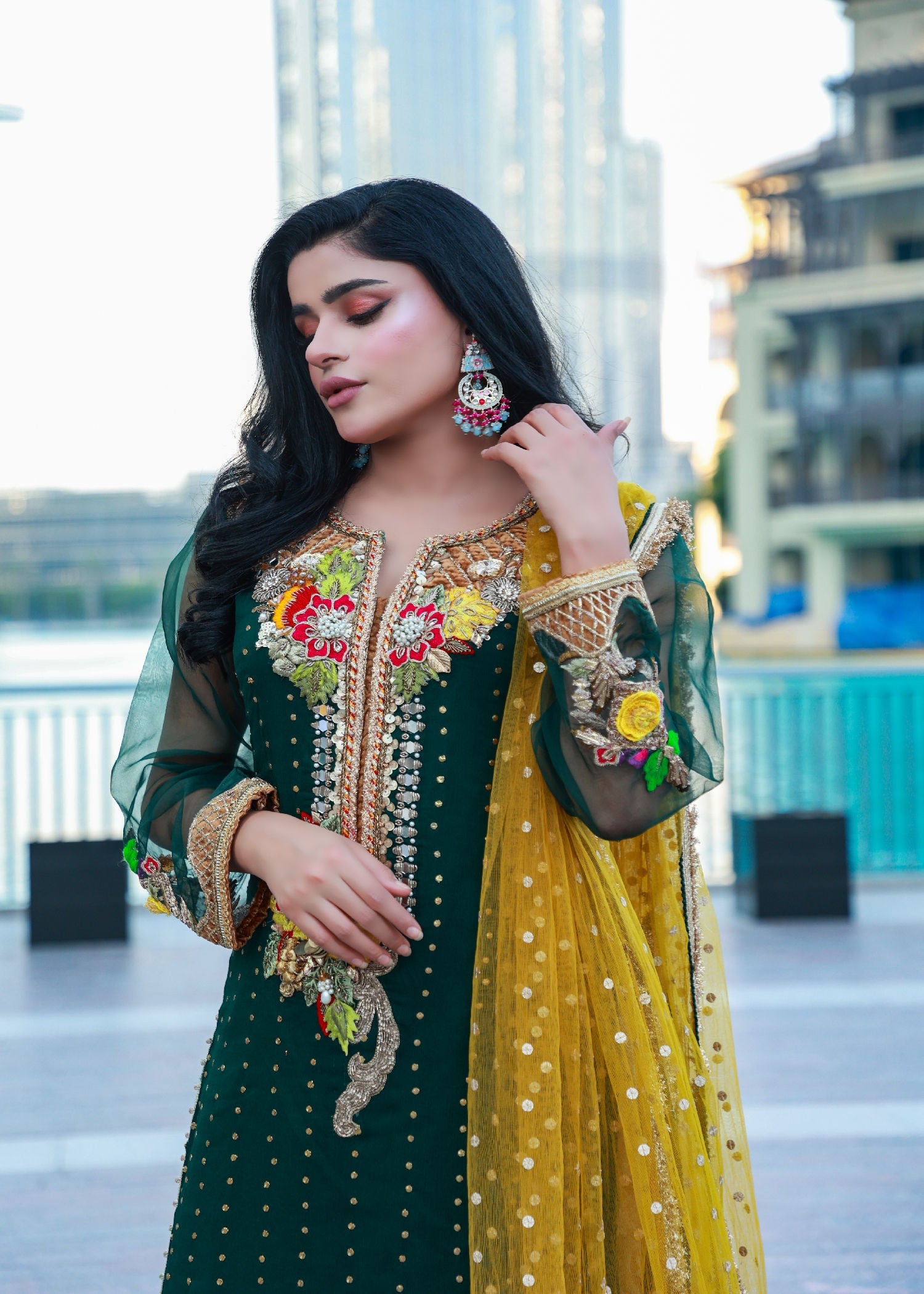 Khuda Baksh Creations Z 279 Green Women 4pcs