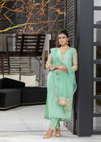 Khuda Baksh Creations M 106 Mint Green Women 4pcs