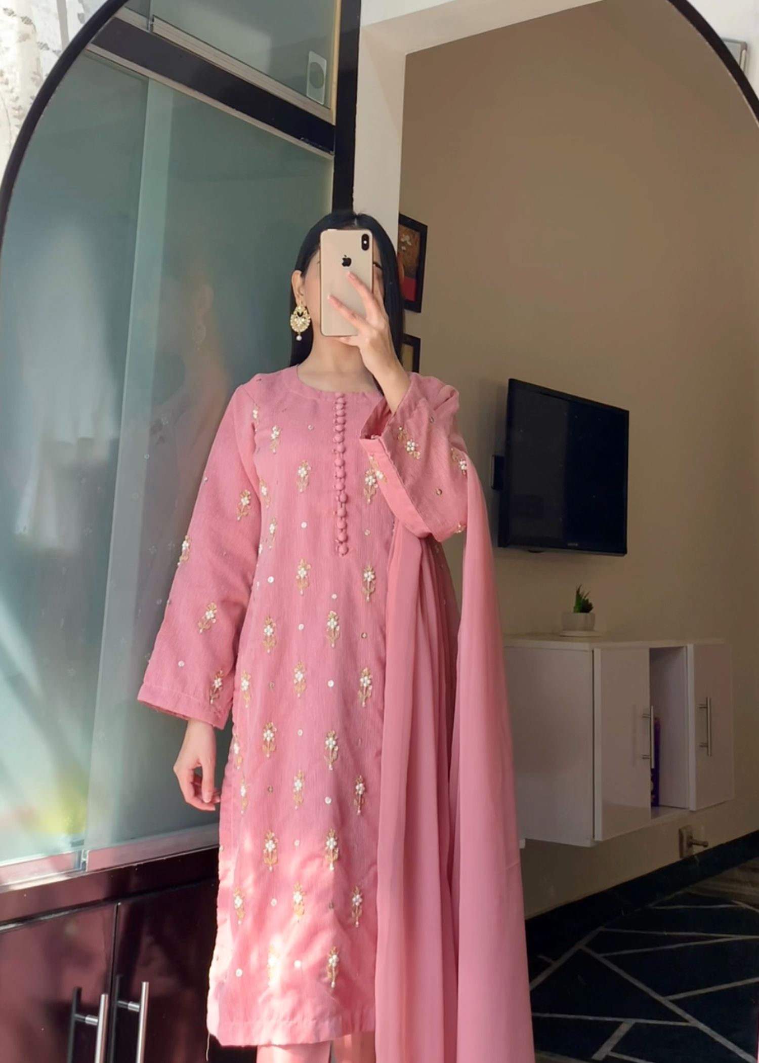 Ayesha B handwork falak pink Women 3pcs