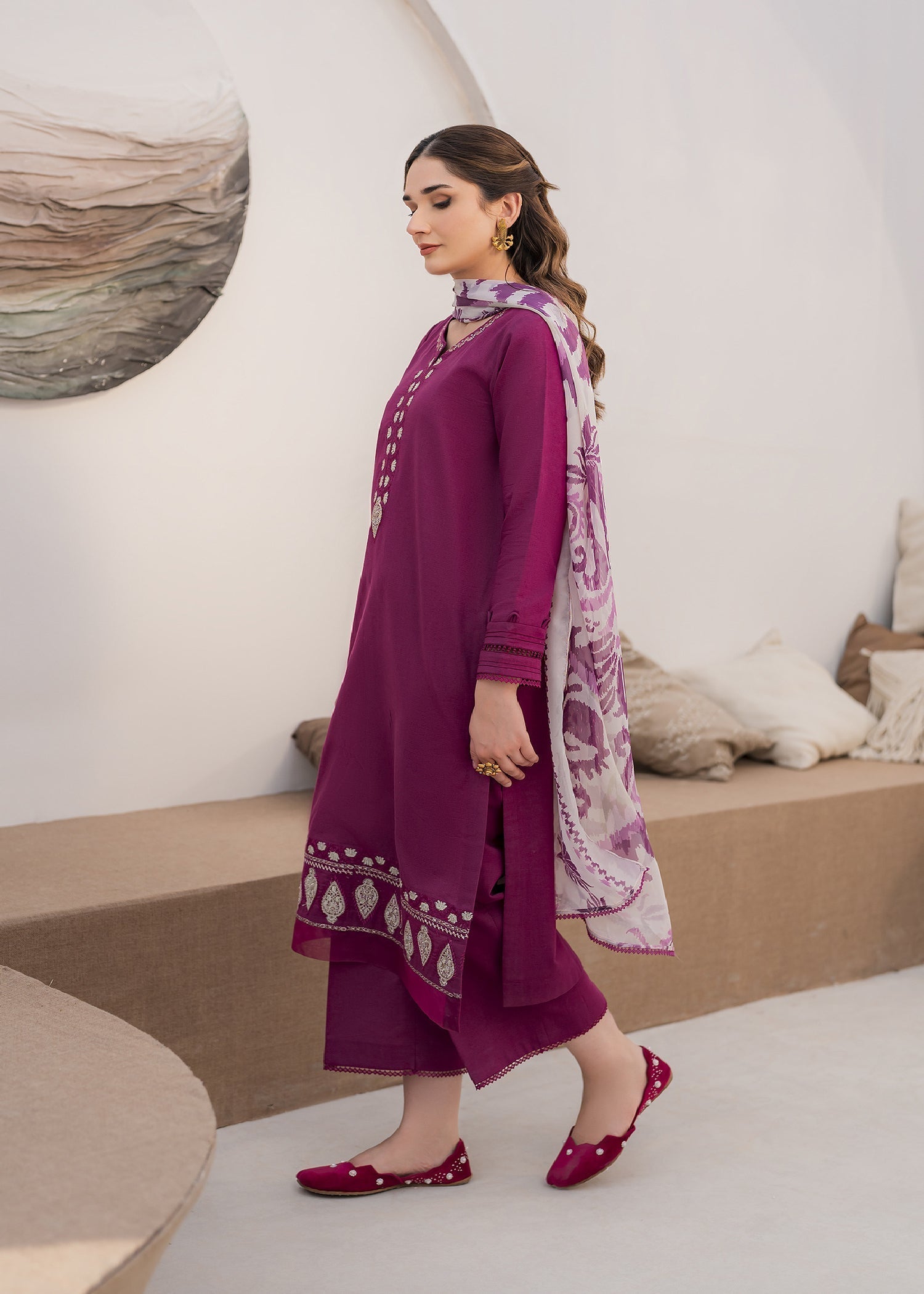 Kiara Burgundy Women 2pcs
