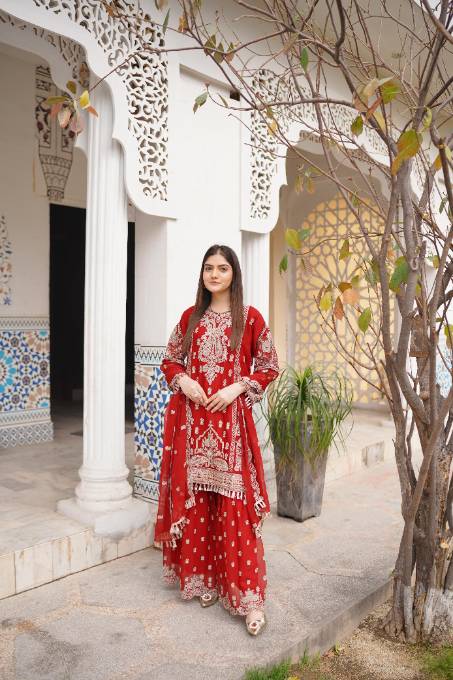 Rangoon Clothing Safeen Maroon Women 3pcs