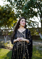 Four Season Boutique Noor E Hania Angrakha Black Women 3pcs