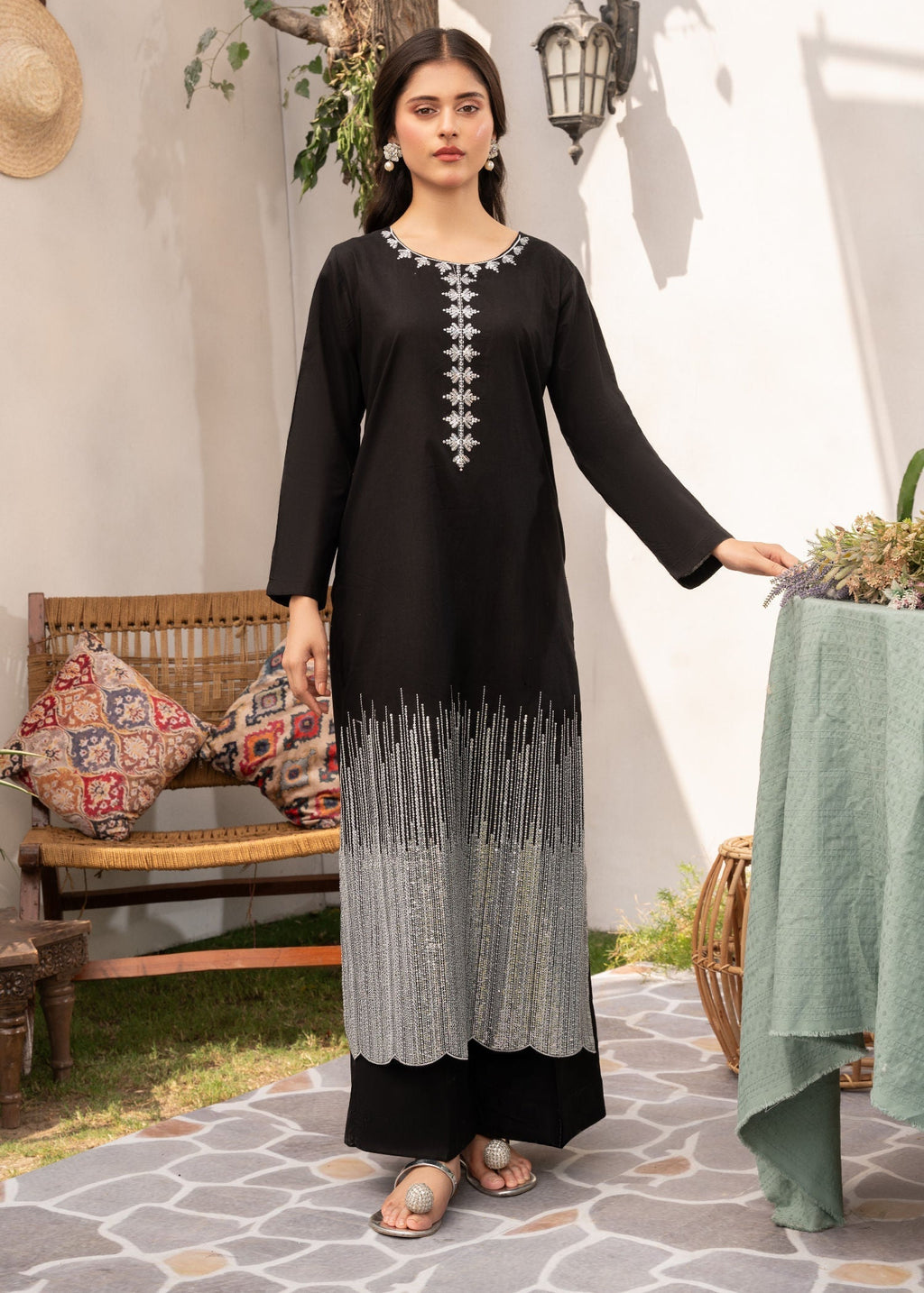 Sahibas By Mirza Rainfall (Black) Women 2pcs