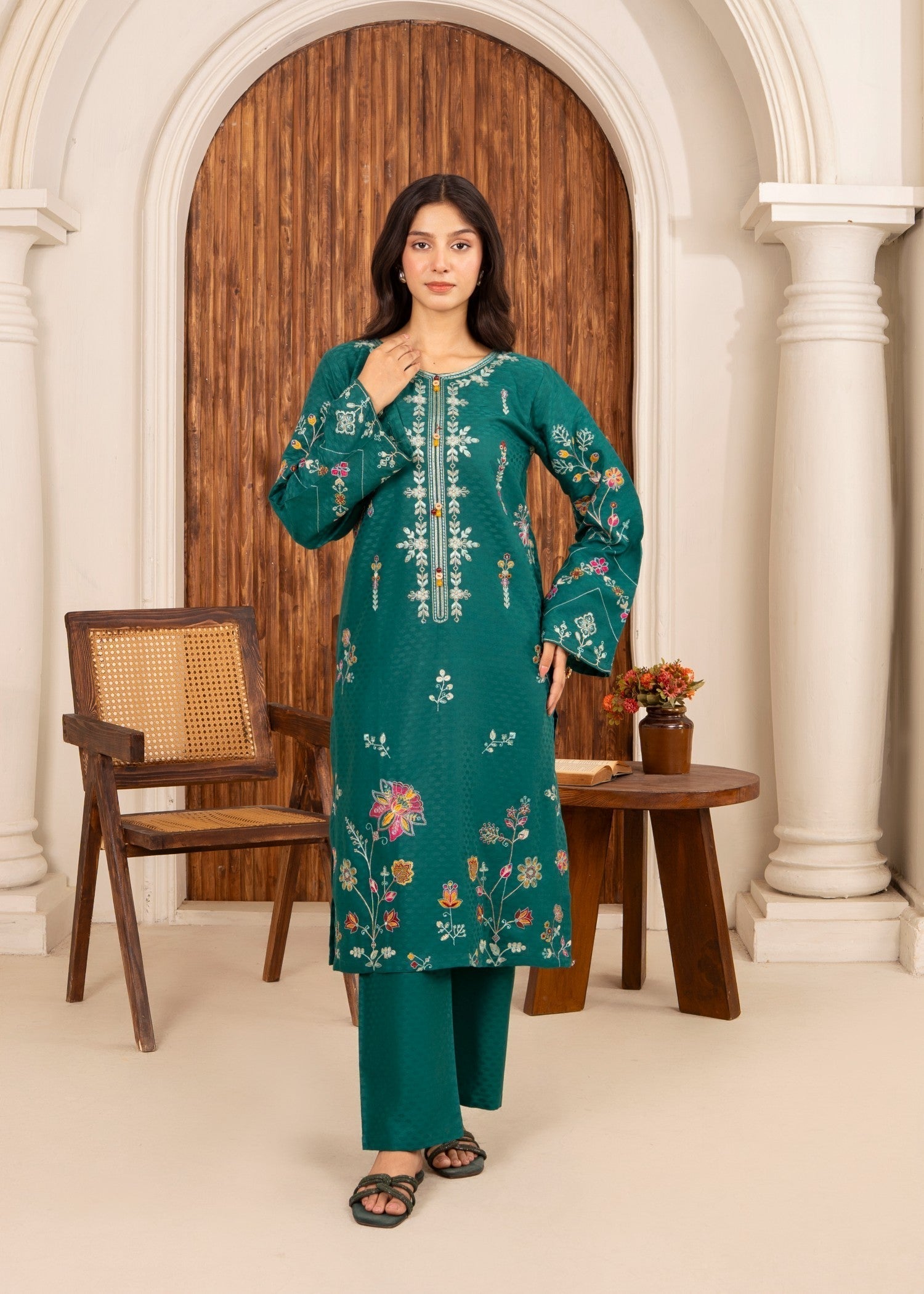 Abeera Art No: AB 035 – Subtle Sophistication in Embroidered Cotton Women 2pcs