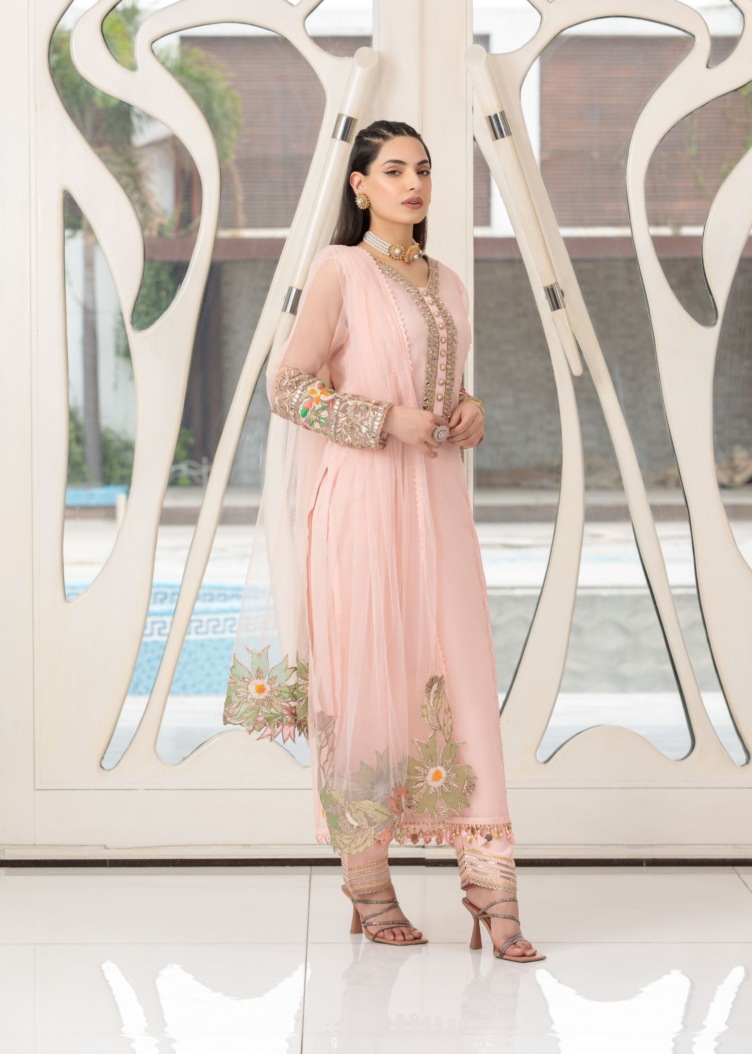 Khuda Baksh Creations M 106 Pink Women 4pcs