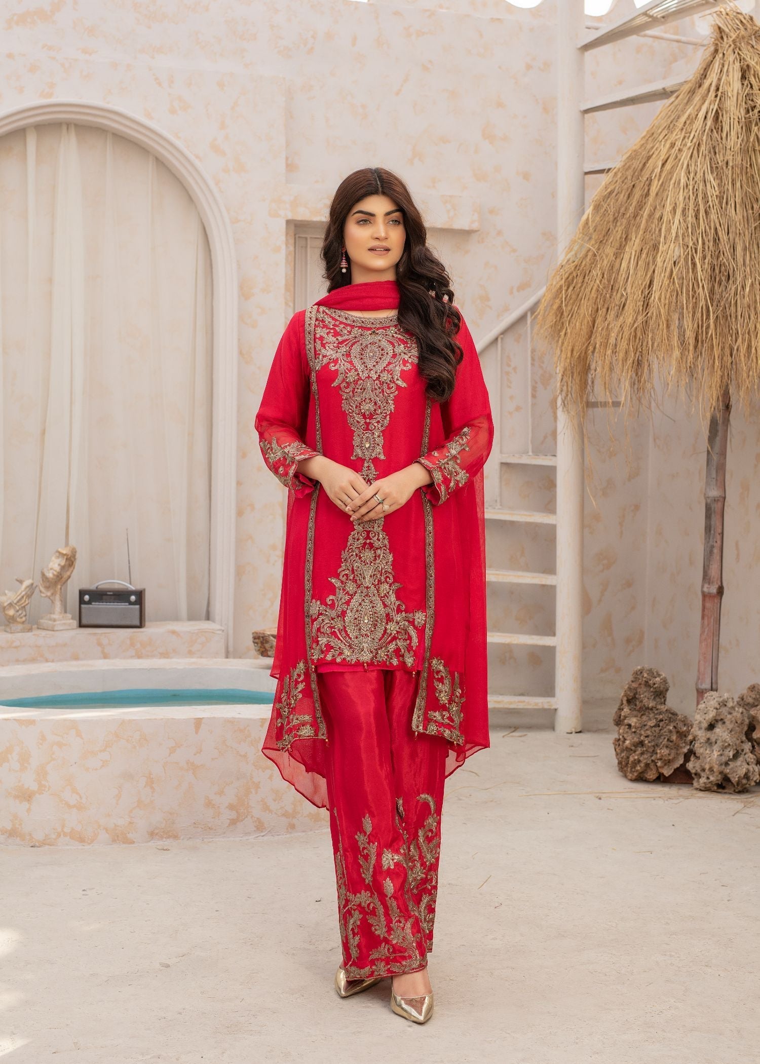 Pehnawa By Bin Akram’s TAIL TRESSUE PNK CHIFFON Women 3pcs