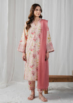 Buzzazi Blush Pink Printed Suit Women 3pcs