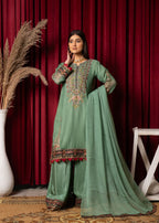 Pehnawa By Bin Akram’s MINT CHIFFON CHARM CHIFFON Women 3pcs