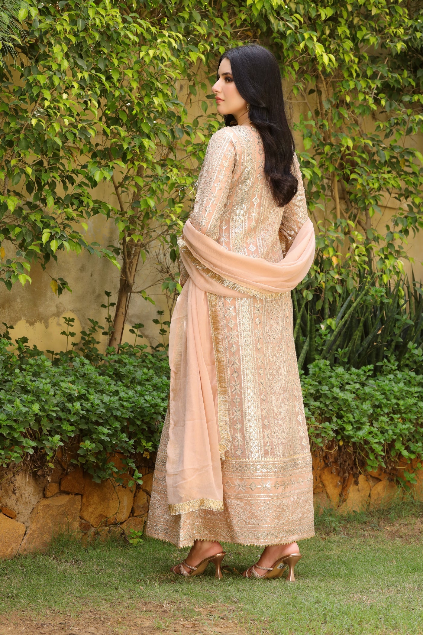 Manahils Angrakha 122 DIVINE PEACH Women 3pcs