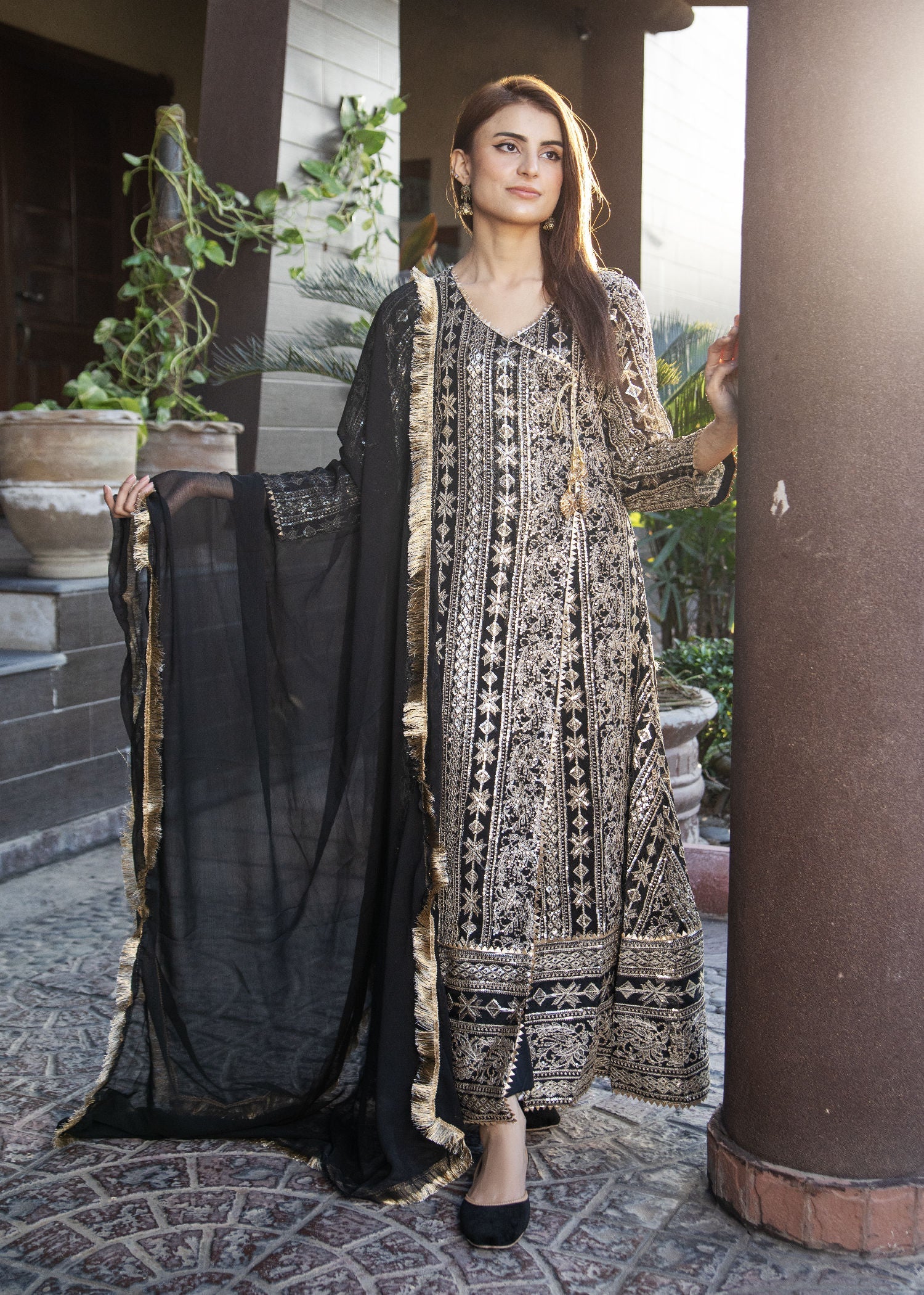 Manahils KURTI 122 BLACK Women 3pcs