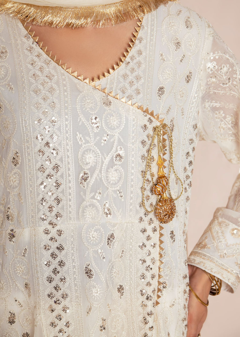 Manahils KURTI 099 MELANIE OFF WHITE Women 3pcs