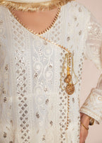 Manahils KURTI 099 MELANIE OFF WHITE Women 3pcs