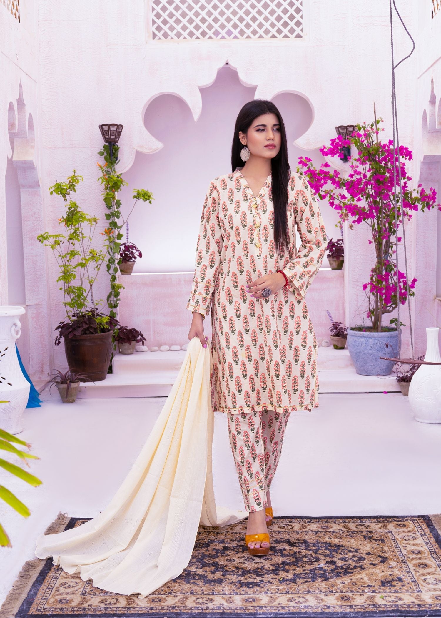 Alsiyab Soha Beige Women 3pcs