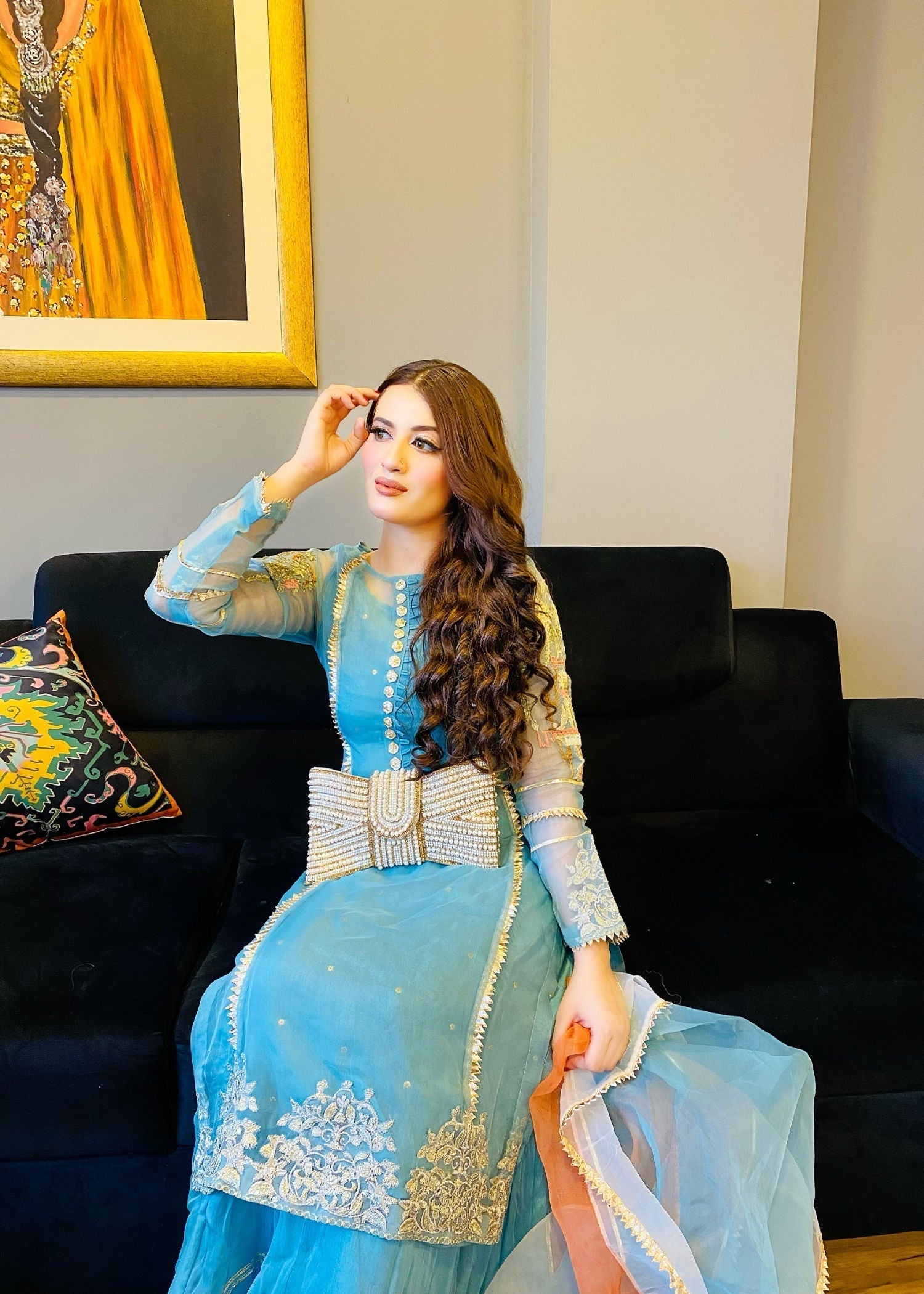 Hem Lotus Outfit Sapphire Blue Women 4pcs