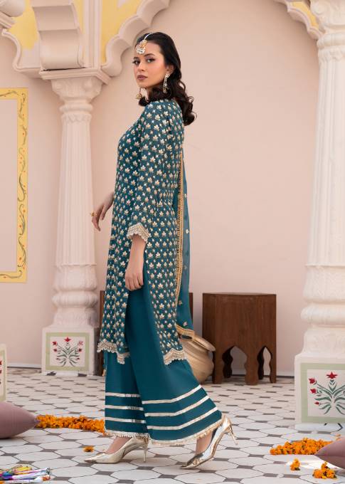 Misl naina (teal green) Women 3pcs