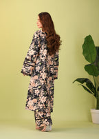 Mhw Black Floral Suit Women 2pcs
