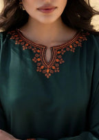 Sajfi Closet Apple Zinnia Embroidered Stitched Suit for Women | Luxurious Fabric Women 2pcs