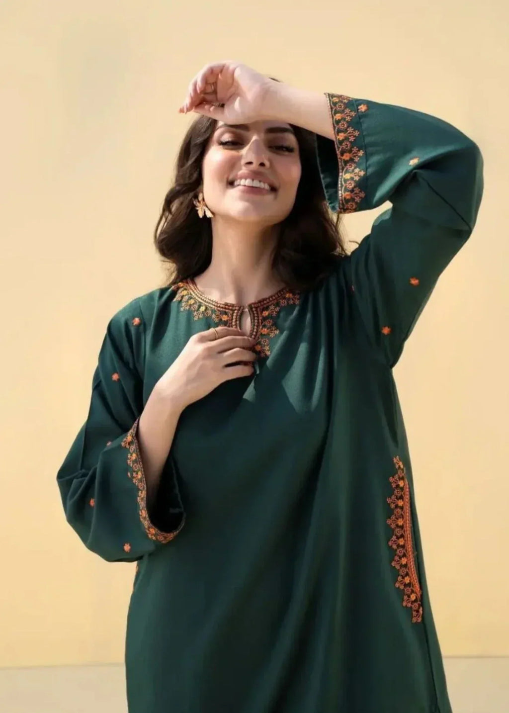 Sajfi Closet Apple Zinnia Embroidered Stitched Suit for Women | Luxurious Fabric Women 2pcs