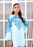 Nairah Aqua Blue Women 2pcs