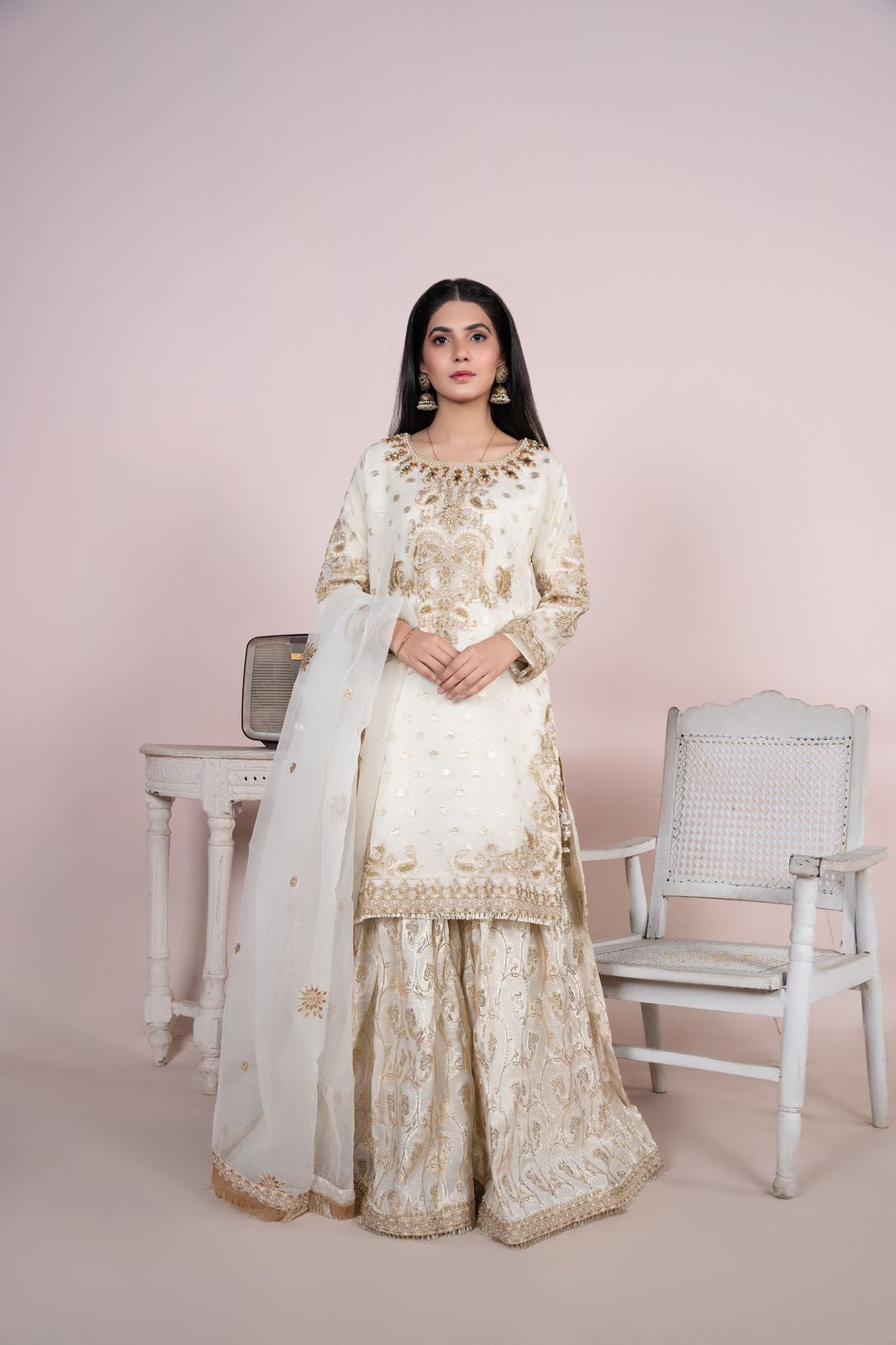 Sara Jahan White Crown Women 3pcs