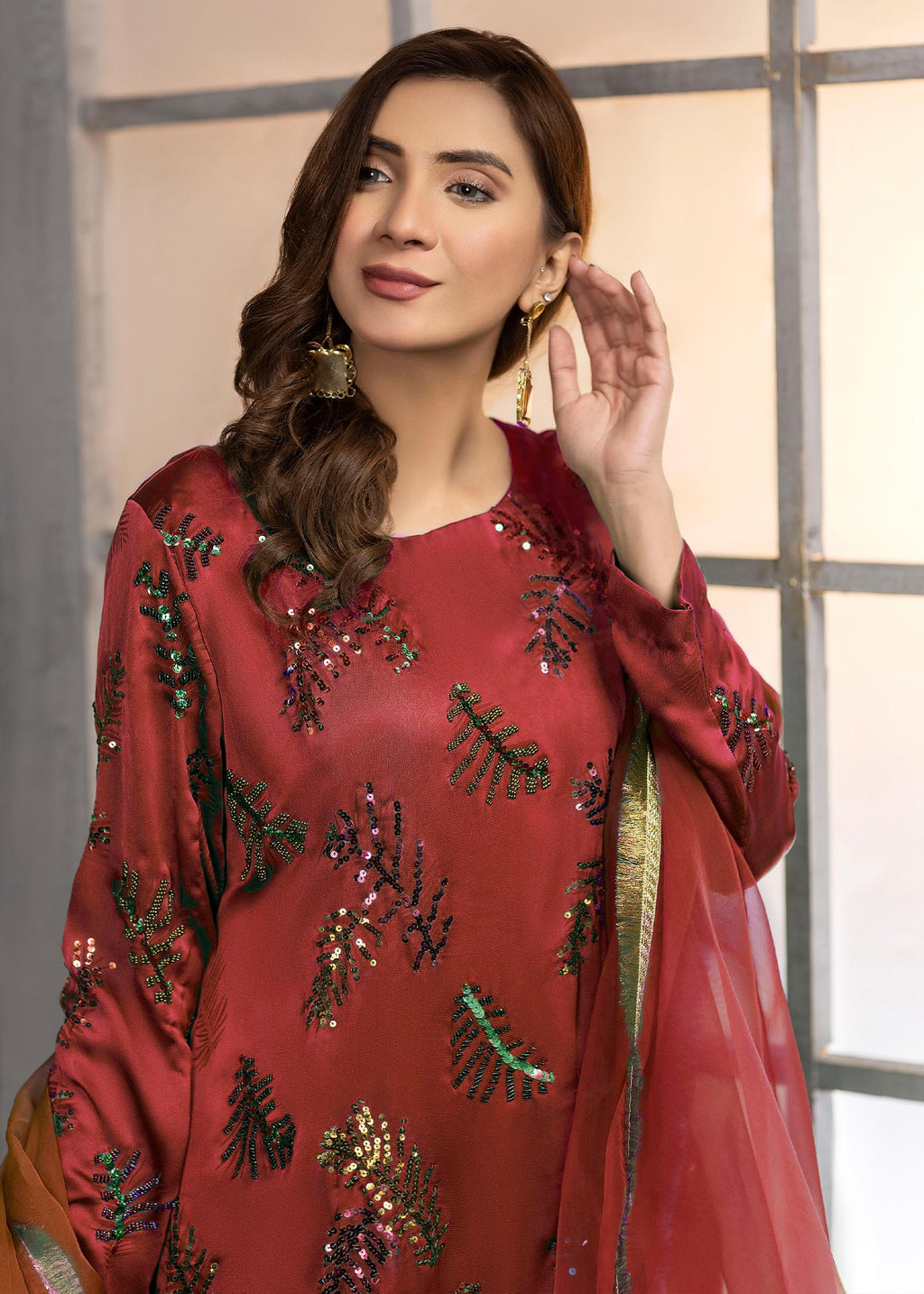 Rang-e-Meeras Palm silk 2 Women 3pcs