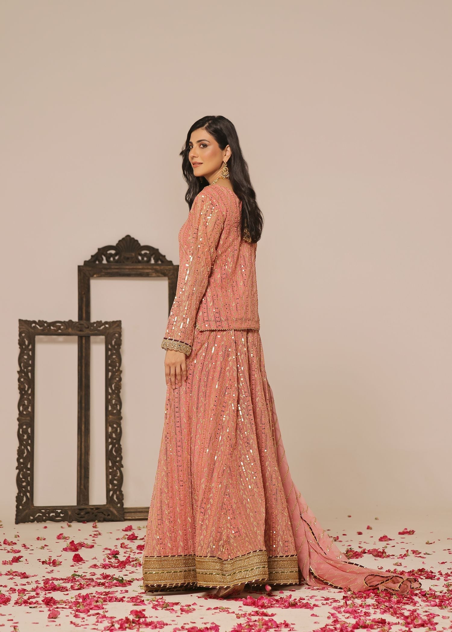 Ayesha Closet Shadmani Nifty Peach Women 3pcs