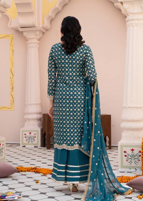 Misl naina (teal green) Women 3pcs