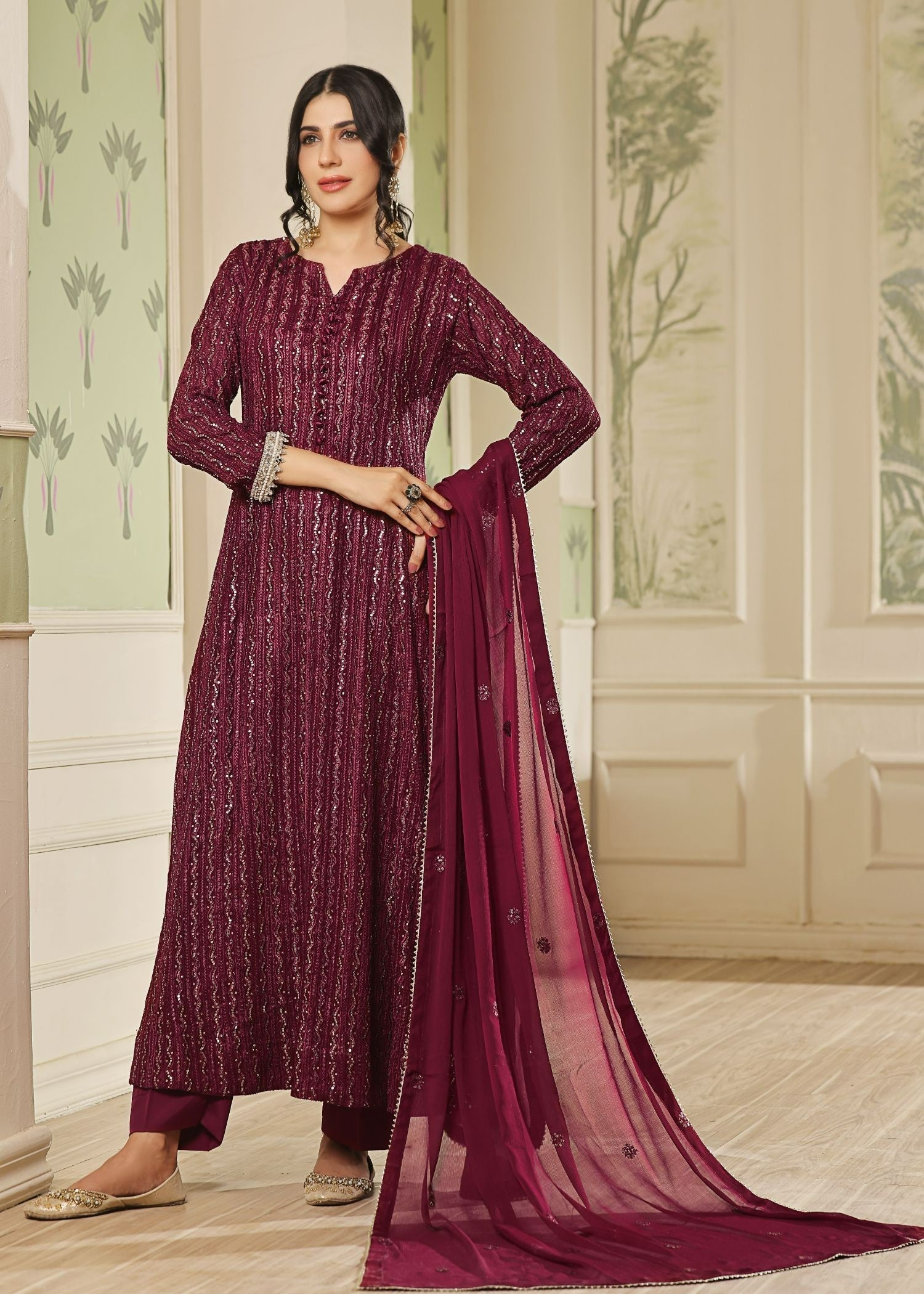 Ayesha Closet Anooshay Gul Blood Moon Women 3pcs