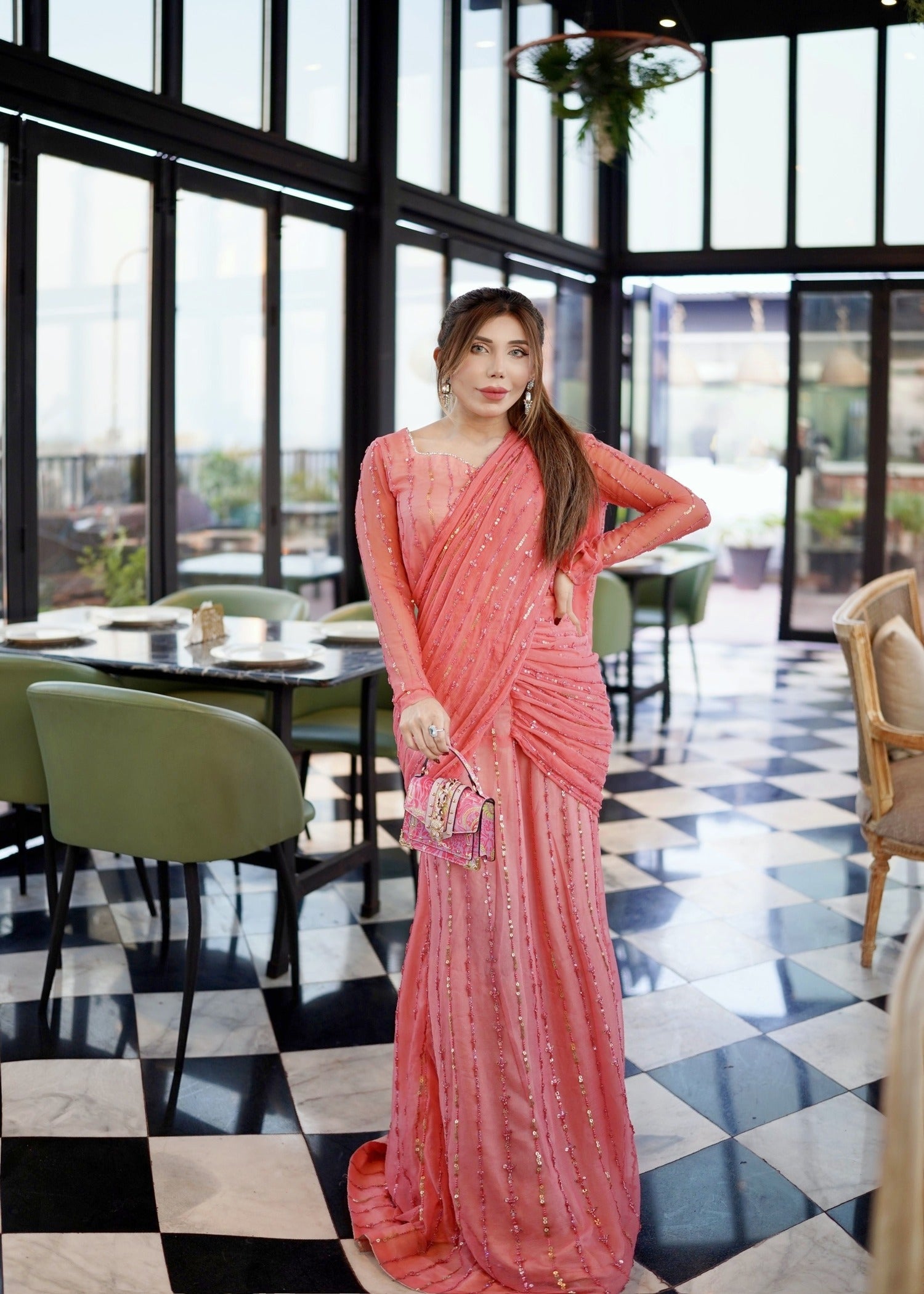 Spark Wear Eeffine' Saree Women 2pcs