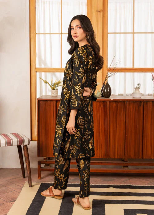 Gulposh Floral Leaf (Stitched ) Black Women 2pcs