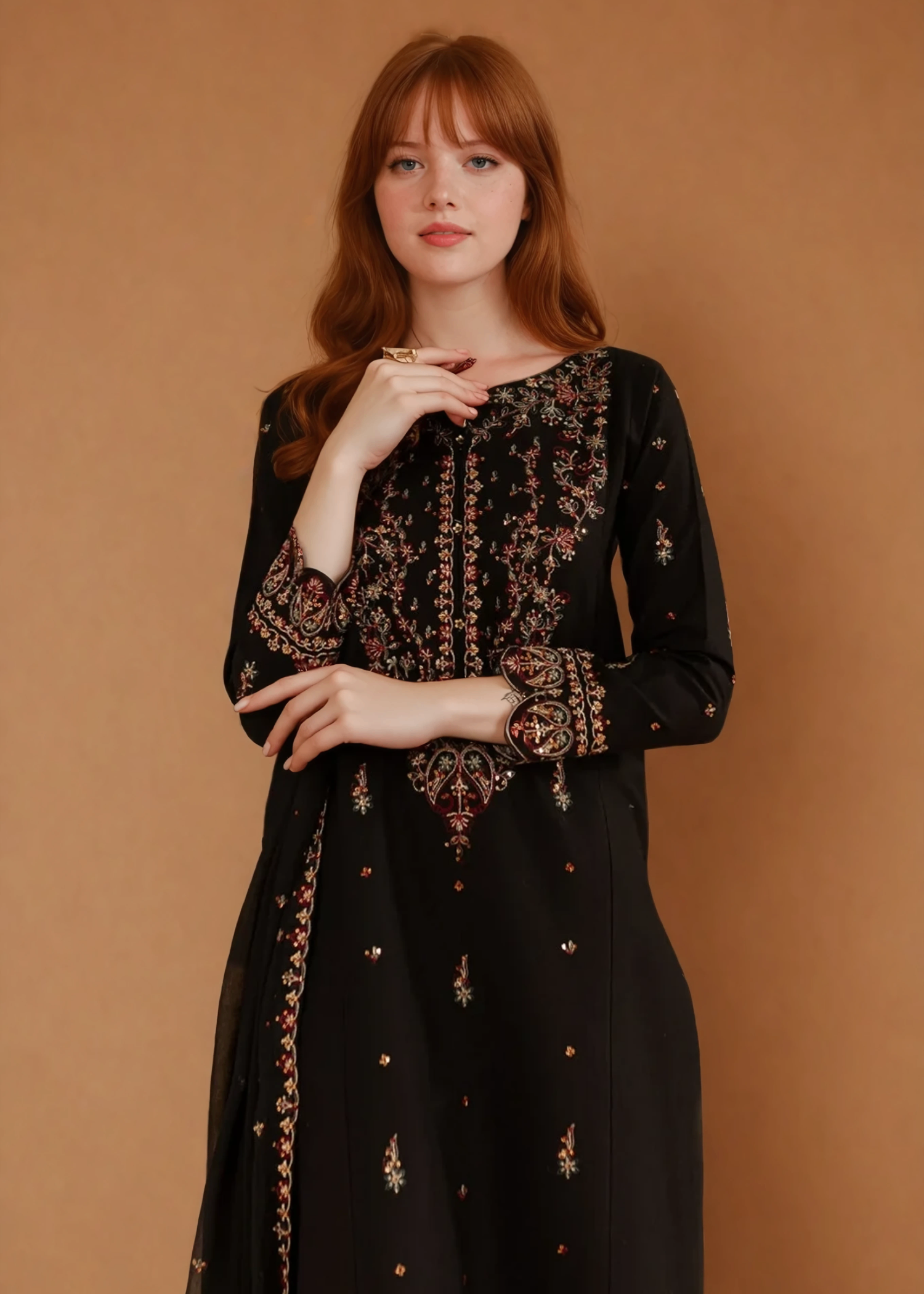 Chaudhary Arts Parsa Embroidered Black Women 3pcs