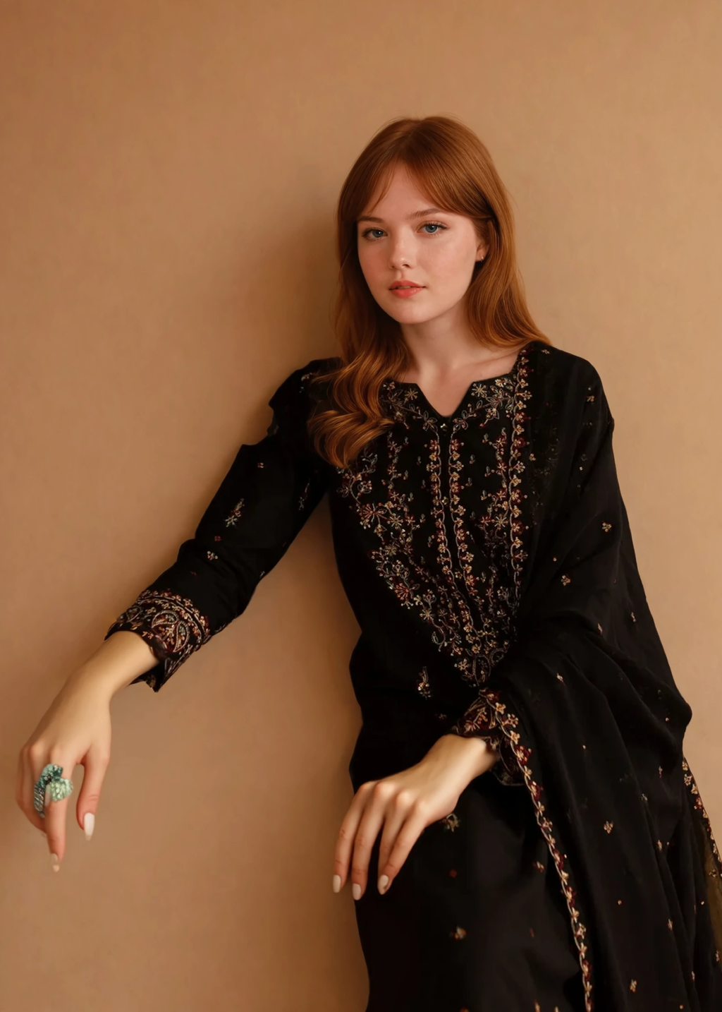 Chaudhary Arts Parsa Embroidered Black Women 3pcs