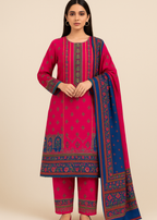 Sutar Premium Lawn Printed Dress Stitched| Hot Pink Women 3pcs
