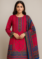 Sutar Premium Lawn Printed Dress Stitched| Hot Pink Women 3pcs