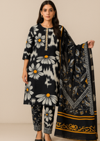 Sutar Premium Lawn Printed Stitched Dress | Black Women 3pcs
