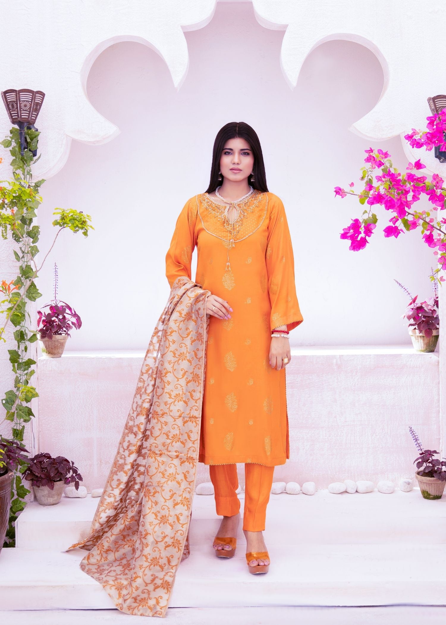 Alsiyab Nayaab Rust Women 3pcs