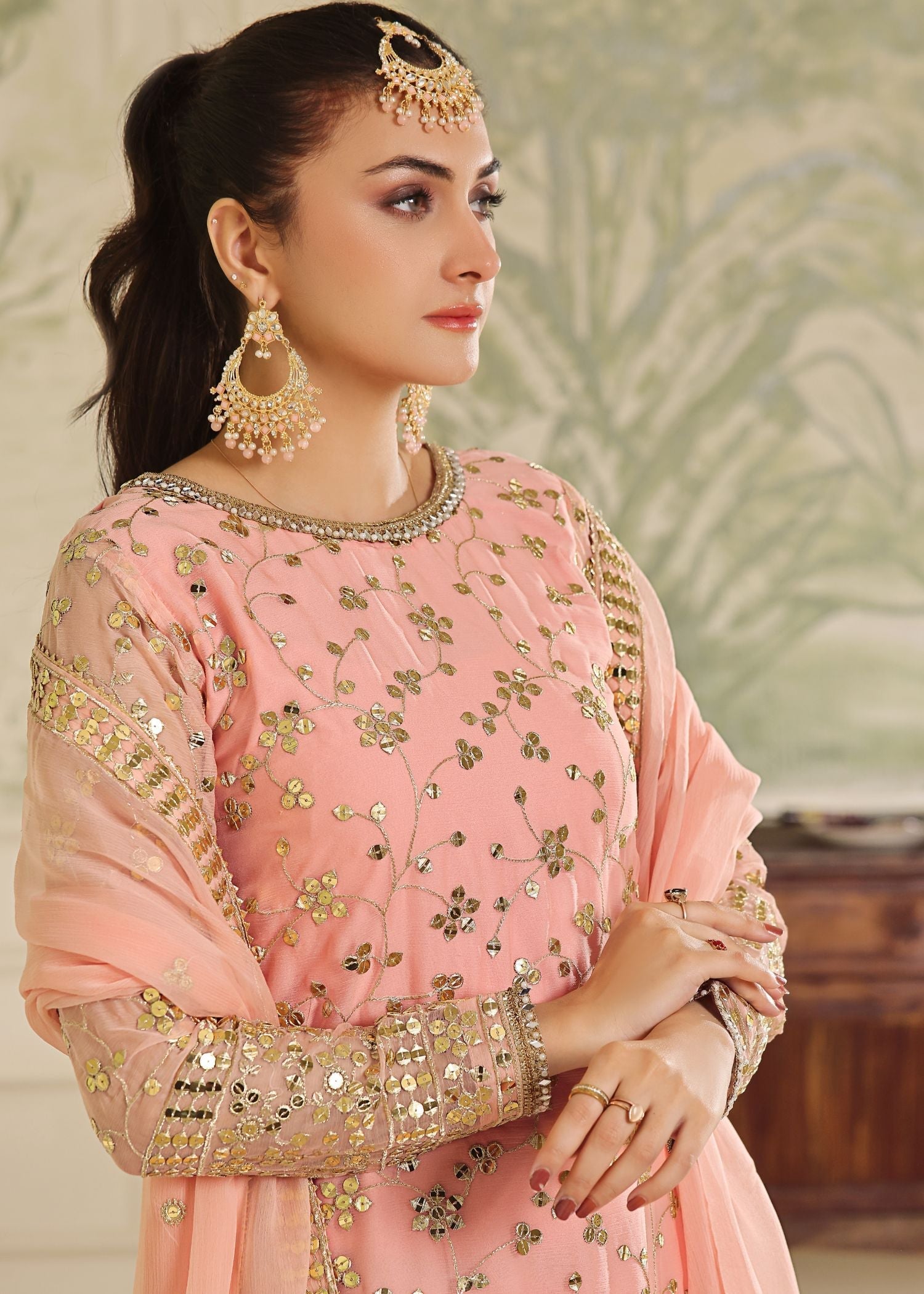 Ayesha Closet Mehndi Peach Women 3pcs
