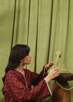 Buzzazi Maroon Chunri Printed Suit Women 2pcs