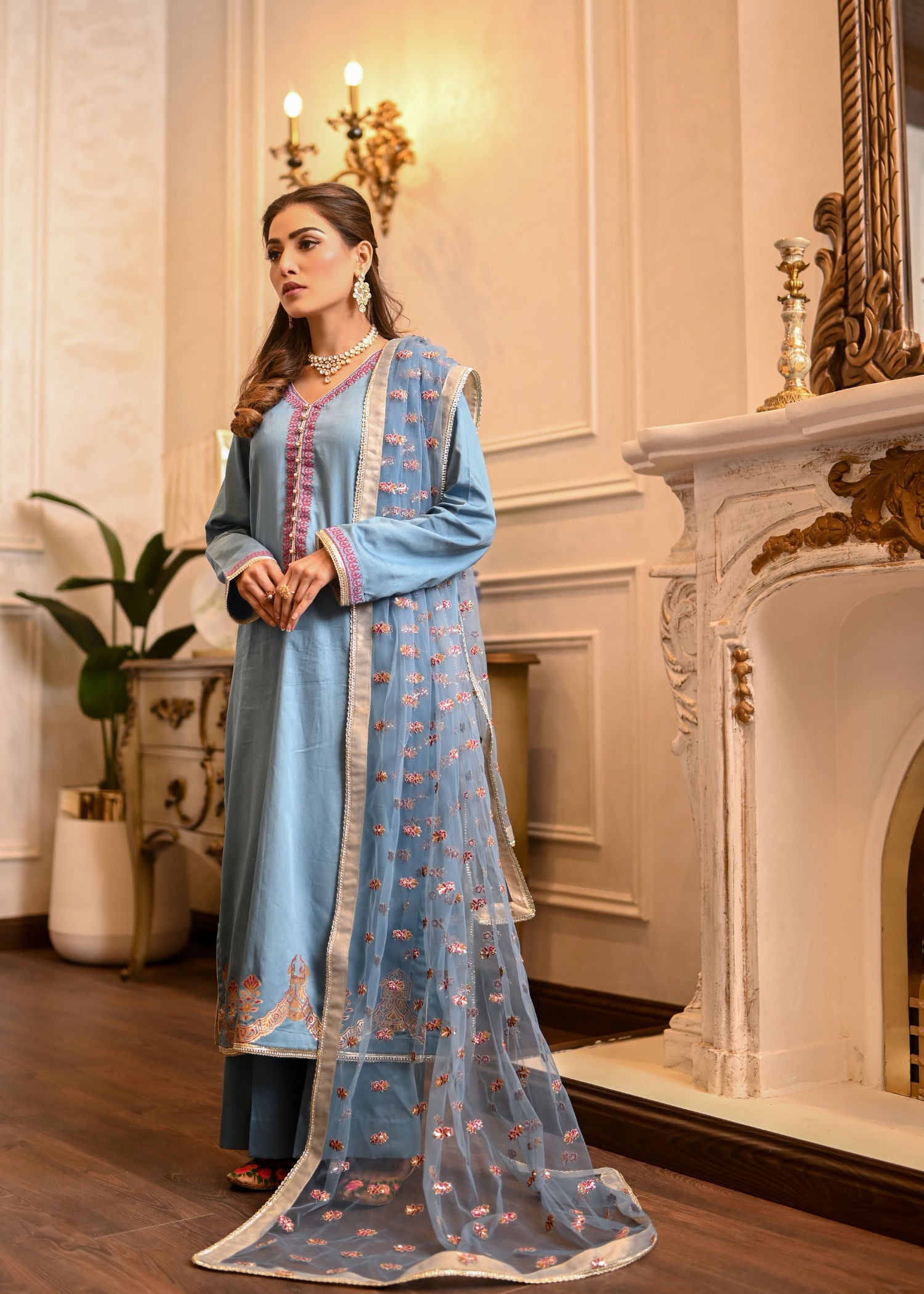 Unaiza Mir Azure Sage Women 3pcs