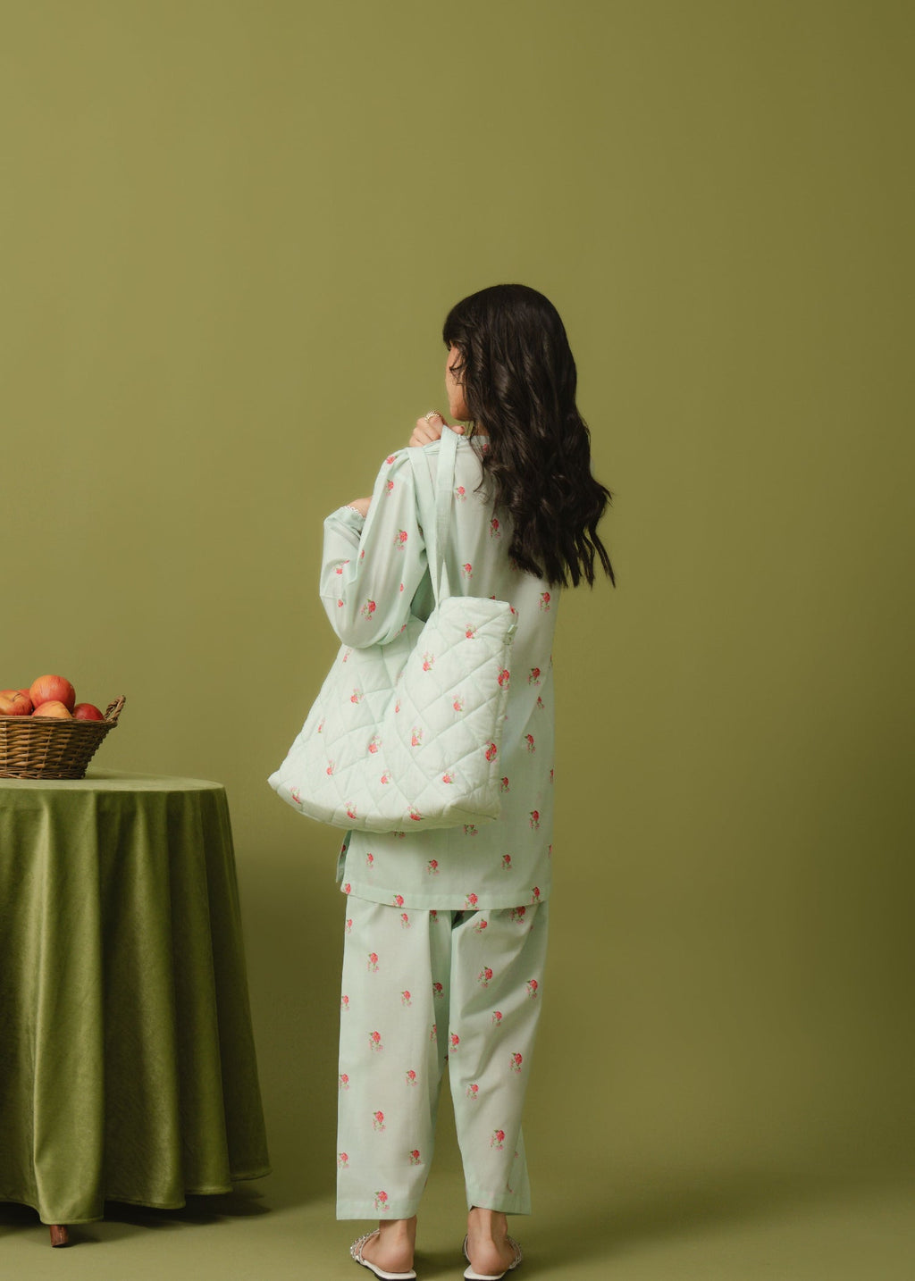 Buzzazi Pastel Blue Printed Suit Women 2pcs