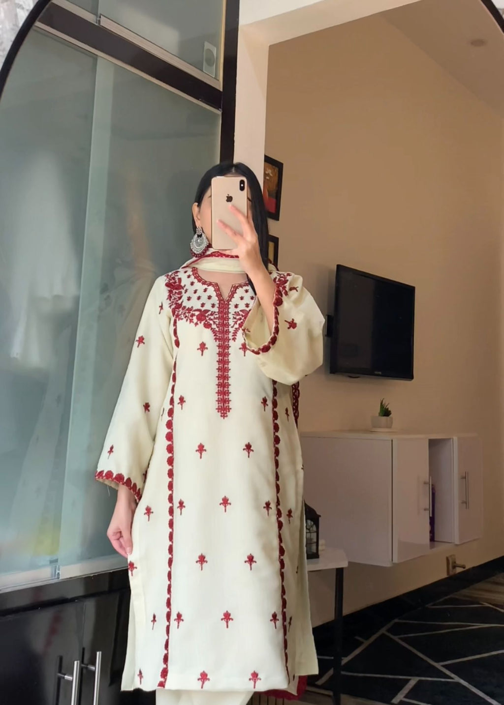 Ayesha B skin khadinet mehroon butti Women 3pcs