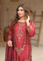 Rangoon Clothing Celestia Maroon Silken Women 3pcs