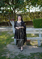 Four Season Boutique Noor E Hania Angrakha Black Women 3pcs