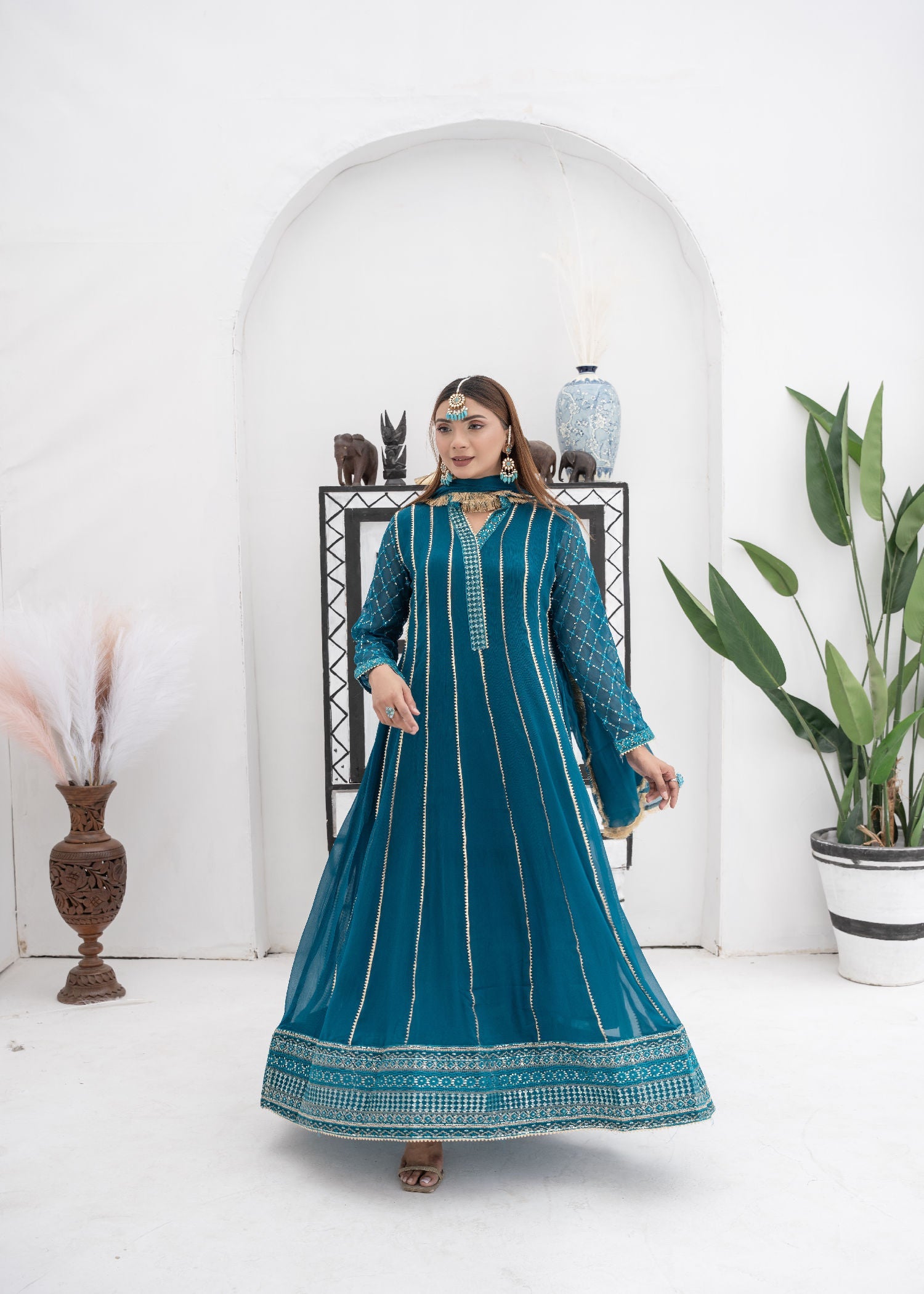 Manahils KURTI 106 TEAL Women 3pcs