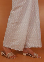 Zardi Chikankari Palazzo White ZT458 Women 1pcs
